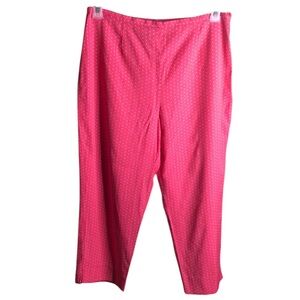 Requirements petite Pants 12P Rayon Pink white polkadots business casual cropped
